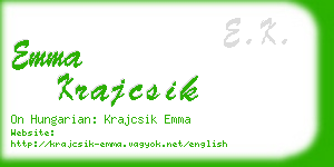 emma krajcsik business card